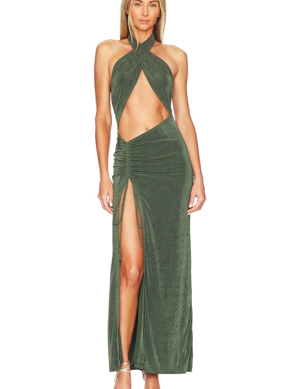 Superdown Adele Halter Maxi in Forest Green XS